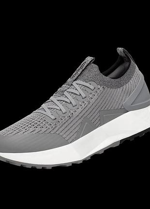 Бігові чоловічі кросівки allbirds tree flyer 2 у сірому кольорі з білою підошвою (офіційна назва забарвлення — medium grey / blizzard sole)розмір:42,5
