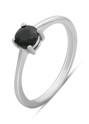 Срібне кільце komilfo з натуральним сапфіром 0.635ct, вага виробу 1,48 г (2178897) 17 розмір