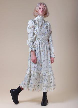 Новое платье миди из органического хлопка meadows london (100% organic cotton gots) размер 48 (l)