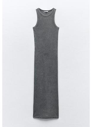 Сукня міді в рубчик zara