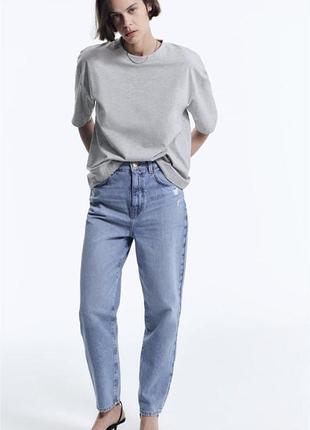 Мом джинси zara з потертостями