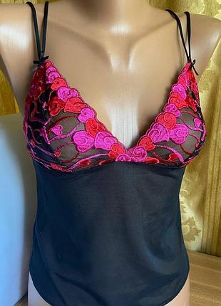 Новая. топ-майка (комбидрез) из коллекции "be mine" черный+пенк xs- s/ann summers/