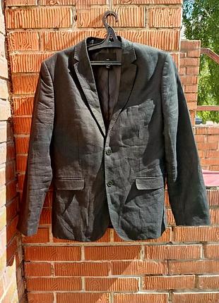 Мужской льняной пиджак h&m slim fit, 100% лён (размер 50 / l)