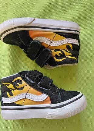 Детские кеды vans sk8-hi zip flames