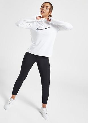 Женская спортивная белая кофта лонгслив свитшот полузипка nike s (42-44)