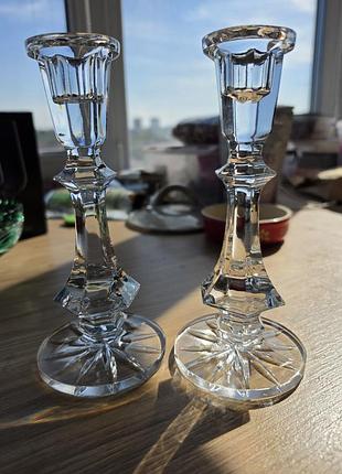 Подсвечники хрустальные винтаж