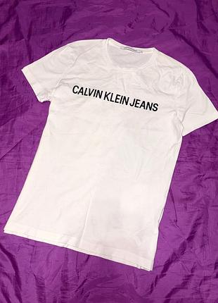Жіноча біла футболка calvin klein оригінал с-м бавовна