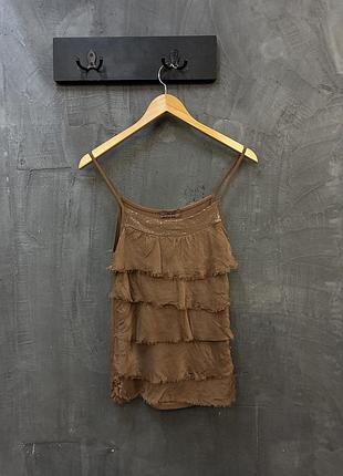 Майка шовк віскоза на бретельках silk y2k top pura seta