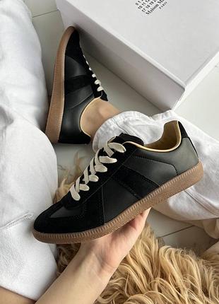 Жіночі кросівки maison margiela replica black calf leather sneakers