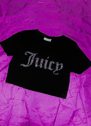 Жіночий чорний топ juicy couture оригінал зі стразами хс-с бавовна