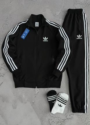 Спортивний костюм adidas чорний кофта + штани адідас xs / s / m / l / xl / xxl / xxxl