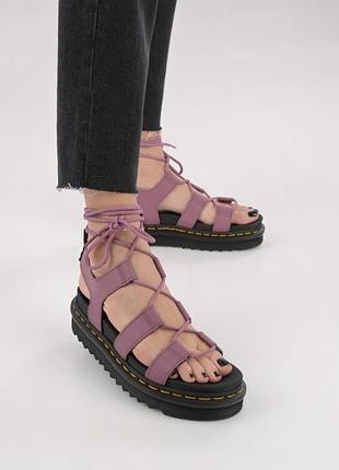 Жіночі шкіряні сандалі dr martens nartilla athena фіолетові 31617765