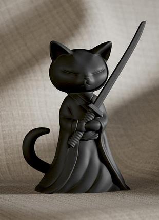 Фигурка кот самурай 2