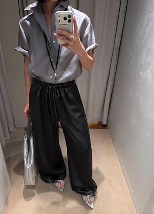 Брюки атласные zara
