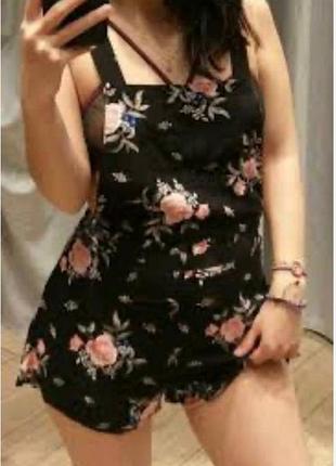 Вискозовый комбинезон ромпер eur 38 h&m