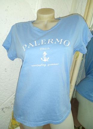 Распродажа 2+1 симпатичная голубая футболка italia palermo
