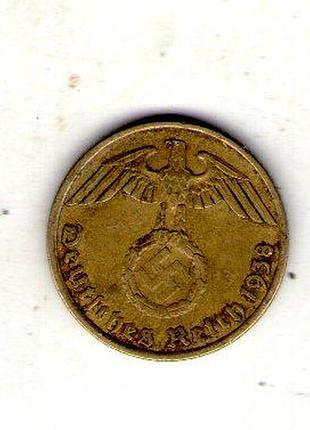 Германия - третий тренер 5 парксфенигов, 1938 год алюминий-бронза, 2.5g, ø 18mm no3710