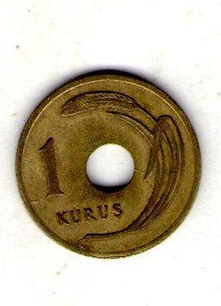 Турция 1 кушеница, 1948 год латунь, 2.25g, ø 18.2mm no3718