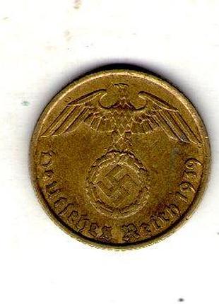 Германия - третий паркс 5 парксфенигов, 1939 год алюминий-бронза, 2.5g, ø 18mm no3618