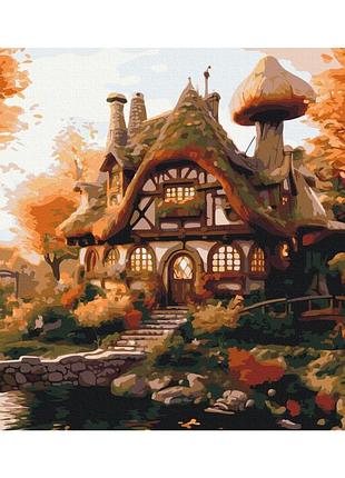 Картина по номерам - осенний домик (40x50 см)