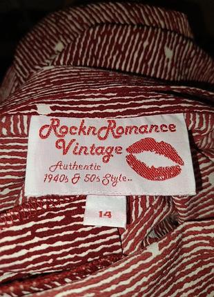 Блуза в ретро стиле от бренда rocknromance vintage из жабо и бантом в абстрактный горох