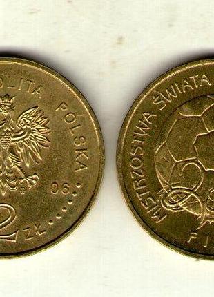 Польша 2 злотых, 2006 год чемпионат мира с футбола 2006 no4166
