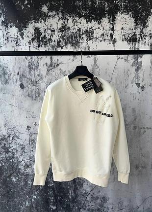 Кофта dsquared чоловічий світшот реглан білий