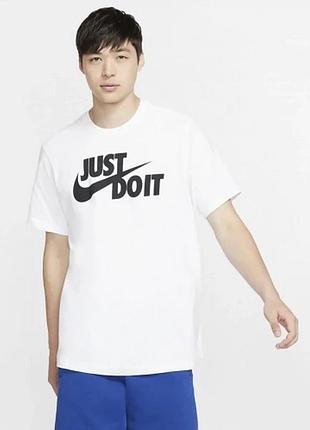 Футболка чоловіча nike m nsw tee just do it swoosh white ar5006-100