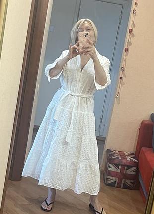 Белое платье zara р.m