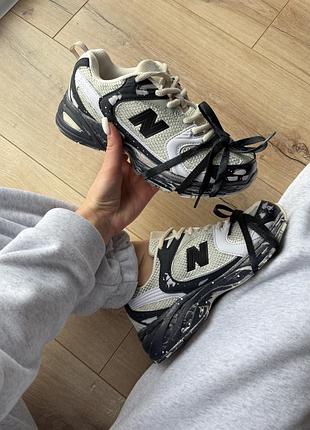 Жіночі кросівки new balance 530 custom black beige silver
