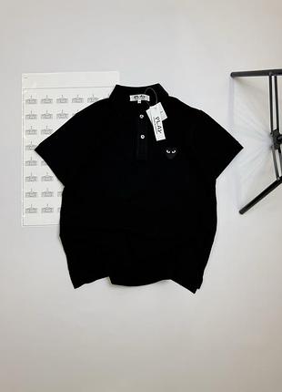 Cdg play polo t-shirt / comme des garcons / футболка поло кдг плей ком де гарсонс s (165-170 см), черный