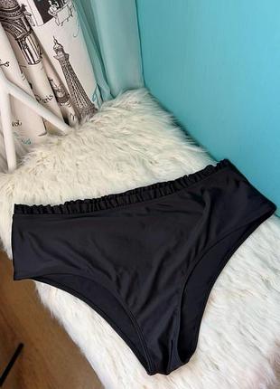 Чорні плавки бікіні з рюшами великого розміру (4xl)