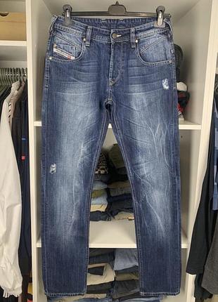 Оригінальні чоловічі джинси diesel distressed denim skinny рвані джинси скіні