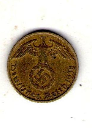 Германия - третий тренер 5 парксфенигов, 1938 год алюминий-бронза, 2.5g, ø 18mm no3686