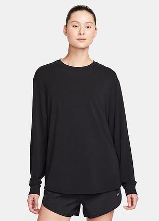 Жіночий лонгслів найк оригінал nike one relaxed dri-fit long-sleeve top black fn2817-010