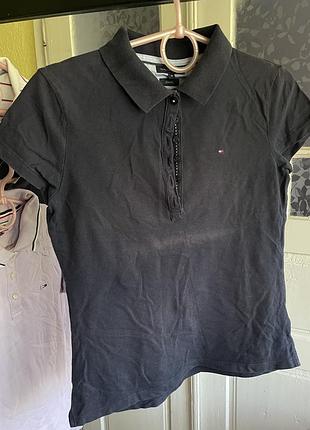 Поло tommy hilfiger темно-сине slim fit, розмір m