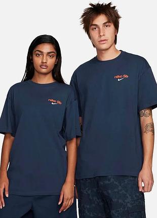 Футболка nike sb skate t-shirt midnight navy fj1163-410