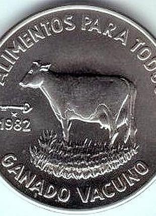 Куба 1 песо, 1982 год фао - корова медно-никелевый сплав, 11.5g, ø 30mm no4156