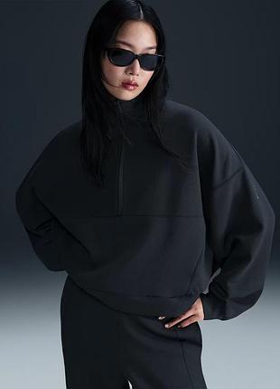 Жіноча кофта найк оригінал nike 24.7 impossiblysoft dri-fit оверсайз 1/2-zip top hq8188-010