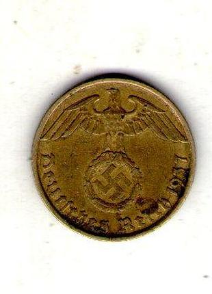 Германия - третий паркс 5 парксфенигов, 1937 год алюминий-бронза, 2.5g, ø 18mm no3678