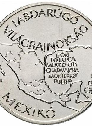 Венгрия 100 форинтов, 1985 год чемпионат мира с футбола 1986 - карта мексики no4154