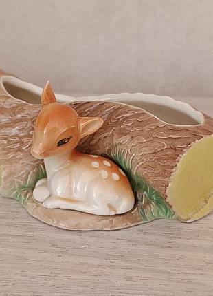 Вінтажна фігурка-вазочка керамічна з оленем hornsea pottery серія royal fauna, англія 1950-х років