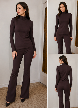 Жіночі штани кльош від коліна, колір бургунді, h&m, xs-s