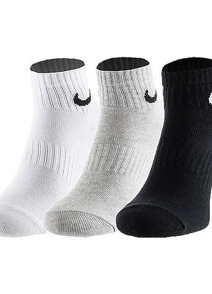 Чоловічі / жіночі шкарпетки найк оригінал nike u nk everyday ltwt ankle 3pr sx7677-901