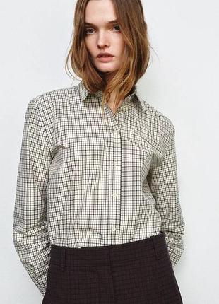 Сорочка в клітинку ркбашка блуза zara зара