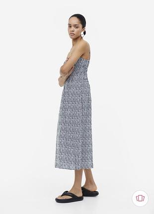 Легкий бавовняний сарафан міді h&m з принтом xs-s