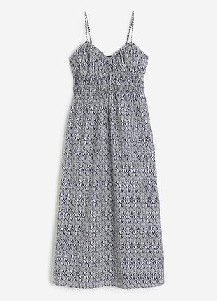 Легкий хлопковый сарафан миди h&amp;m с принтом xs-s