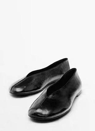 Балетки  лофери туфлі мокасини жіночі шкіряні massimo dutti