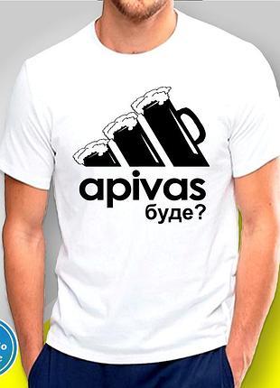 Футболка чоловіча з принтом adidas "а півас буде?" b&w style m