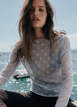Топ лонгслів zara